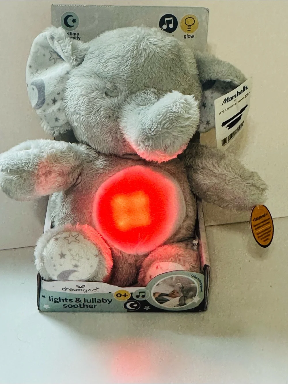 DreamGro Elephant Light & Lullaby Soother